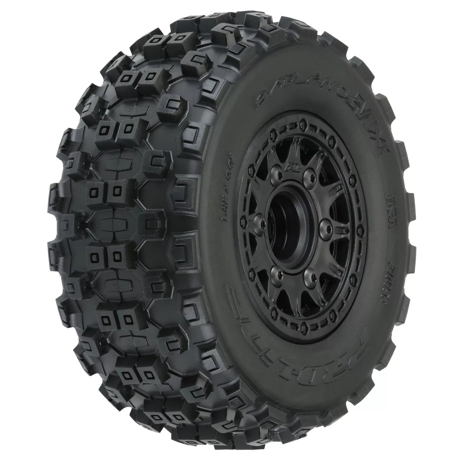 1/10 Badlands MX M2 Fr/Rr 2.2"/3.0" SC Mounted 12mm Blk Raid (2) - PRO1015610
