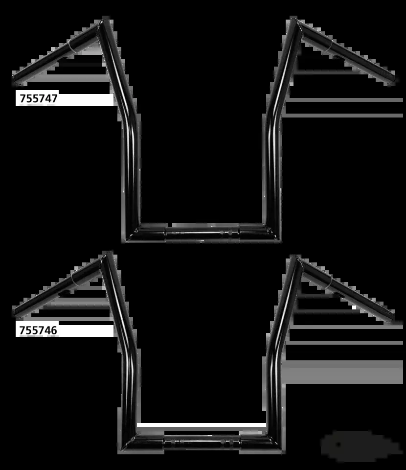 1" Square Fat Ape Hanger 15" BLK TBW For Harley-Davidson