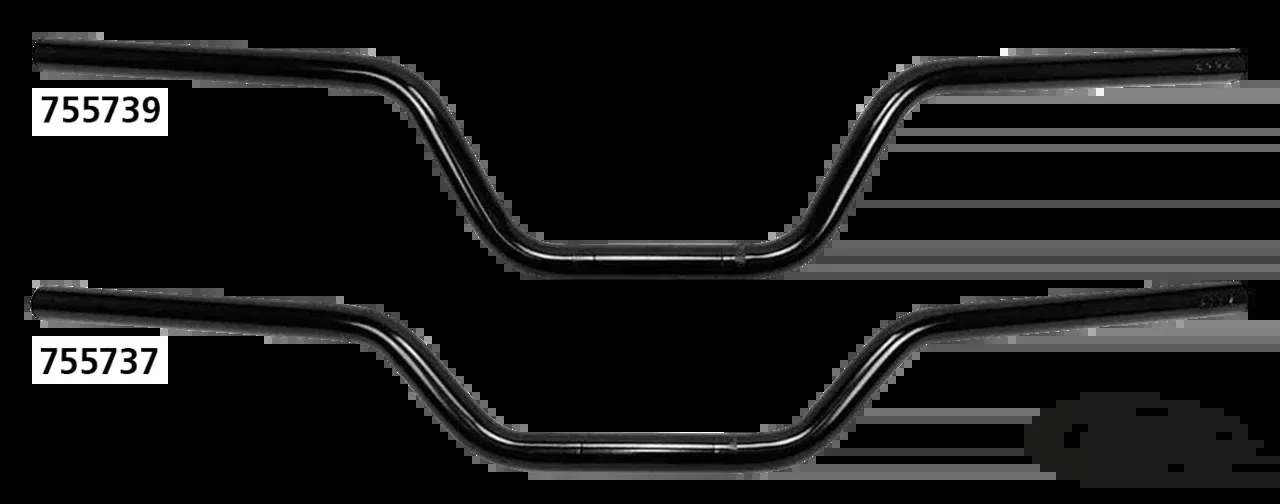 1" Street Track Handlebars 6" BLK no dmp For Harley-Davidson
