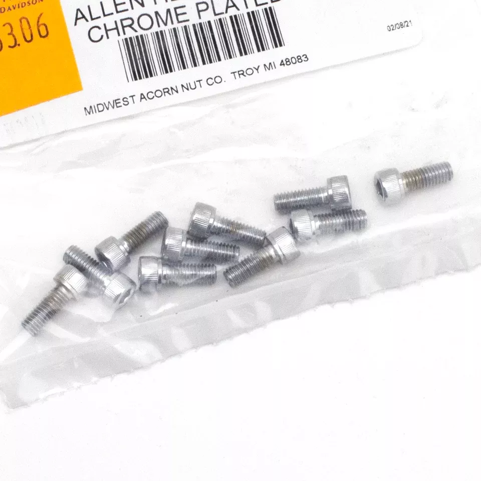 10-Piece Chrome Allen Bolts 10-32 X 1/2 For Harley-Davidson