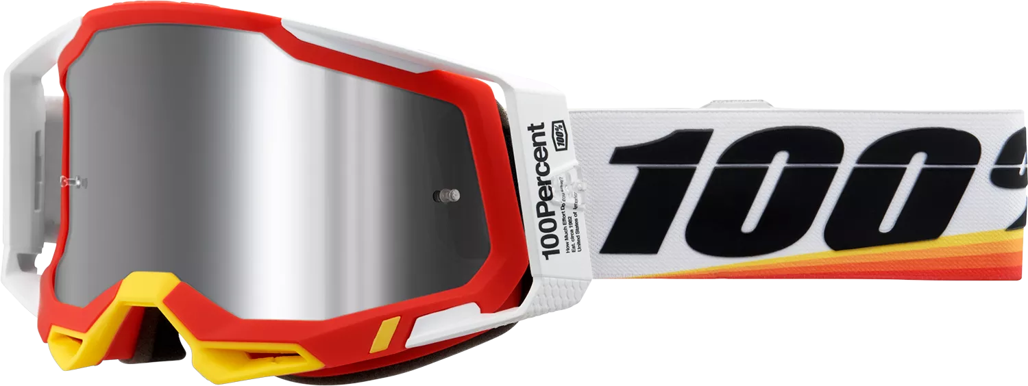 100% 100% Racecraft 2 Goggle Arsham Red with Silver Flash Mirror Lens (Part #50010-00016)