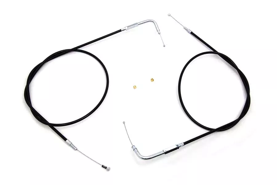 +12" Overstock (46.25") Throttle and Idle Cable Set for Harley-Davidson 1996-Up
