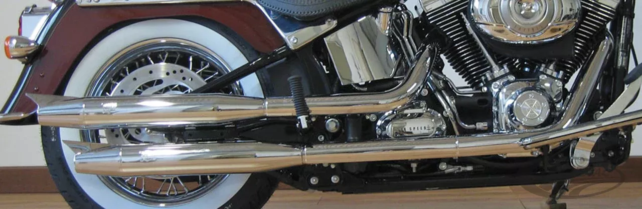 2-into-2 mufflers FLSTSB/FLS Chrome no end caps For Harley-Davidson