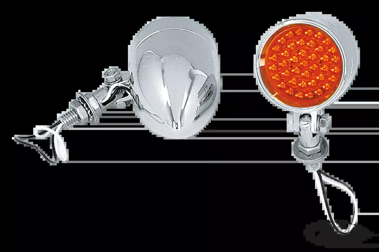2-L LED bullet lights Red lens For Harley-Davidson