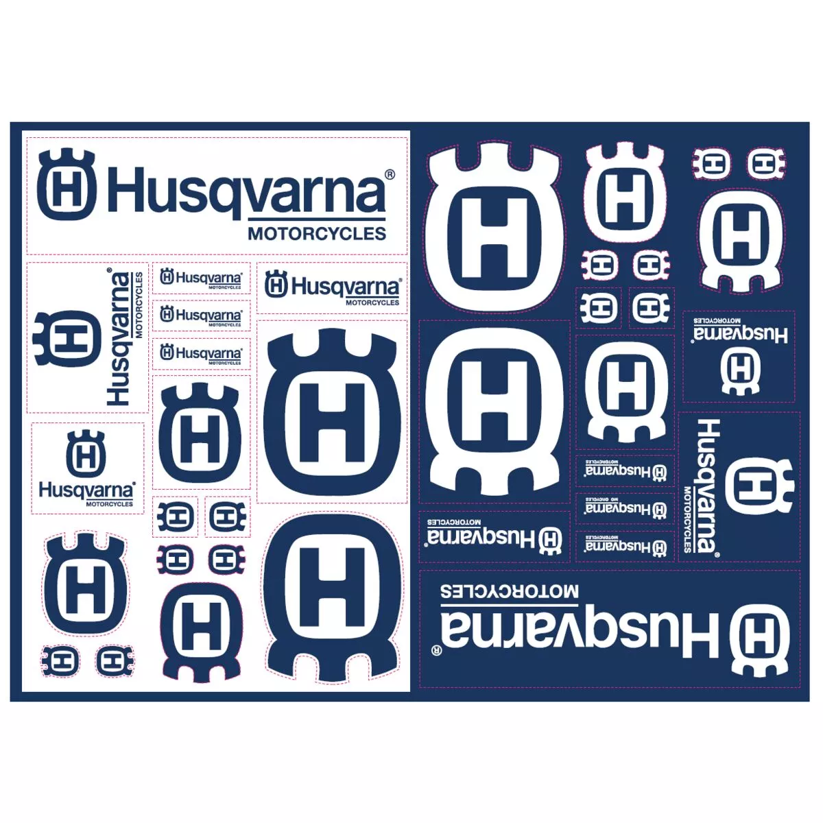 2021 Husqvarna Sticker Sheet (Navy/White)