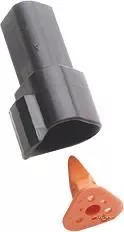 3-Wire Female Connector Housing, Black, for Harley-Davidson