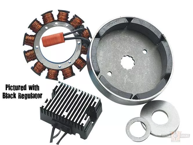 32 Ampere Charging System with Chrome Regulator for Harley-Davidson