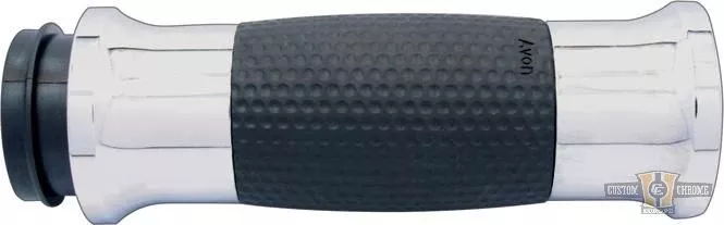 Air Gel Grips Black Chrome 7/8" Throttle By Wire For Harley-Davidson