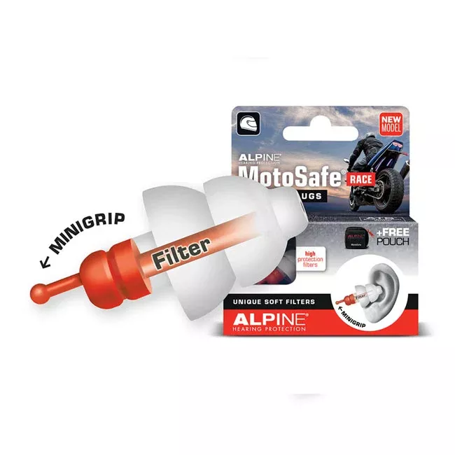 Alpine MotoSafe Race Earplugs with Mini Grip for Harley Davidson