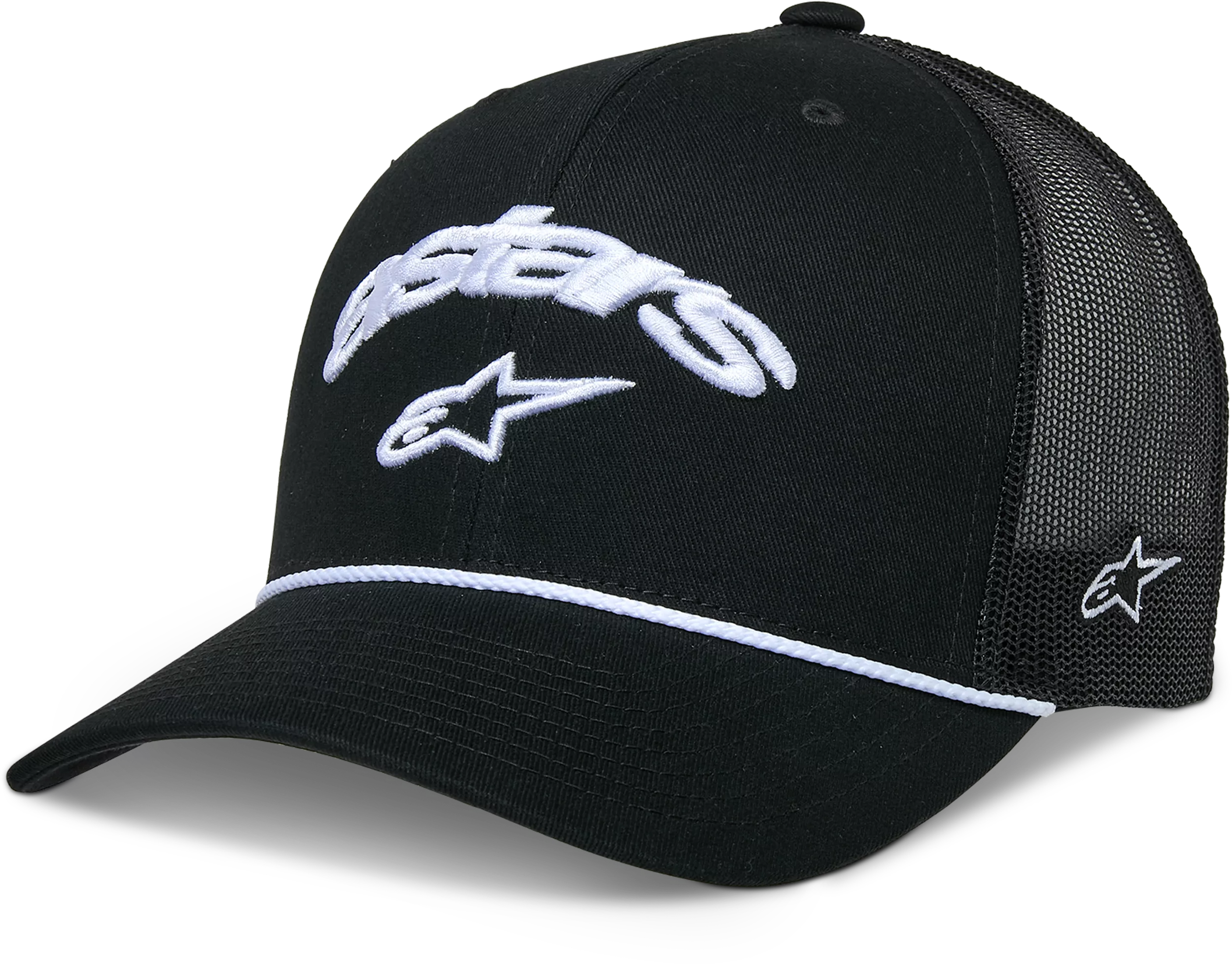 Alpinestars Agree Trucker Hat Black/Black - Adjustable Mesh Cap for Men and Women