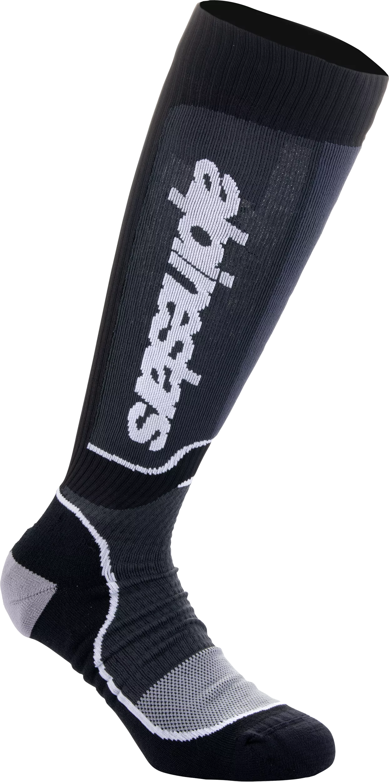 Alpinestars MX Plus Socks Black/White Medium - Durable Performance Gear
