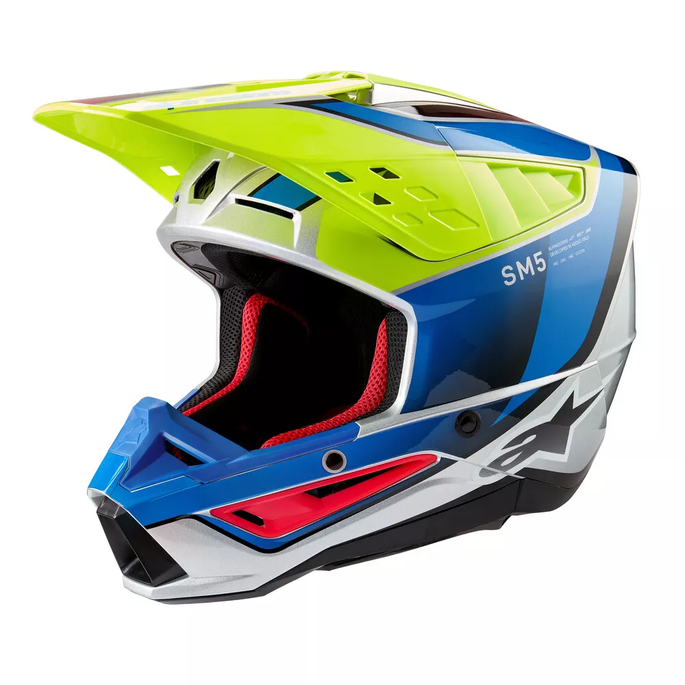 Alpinestars S-M5 Helmet Yellow / Blue / Silver