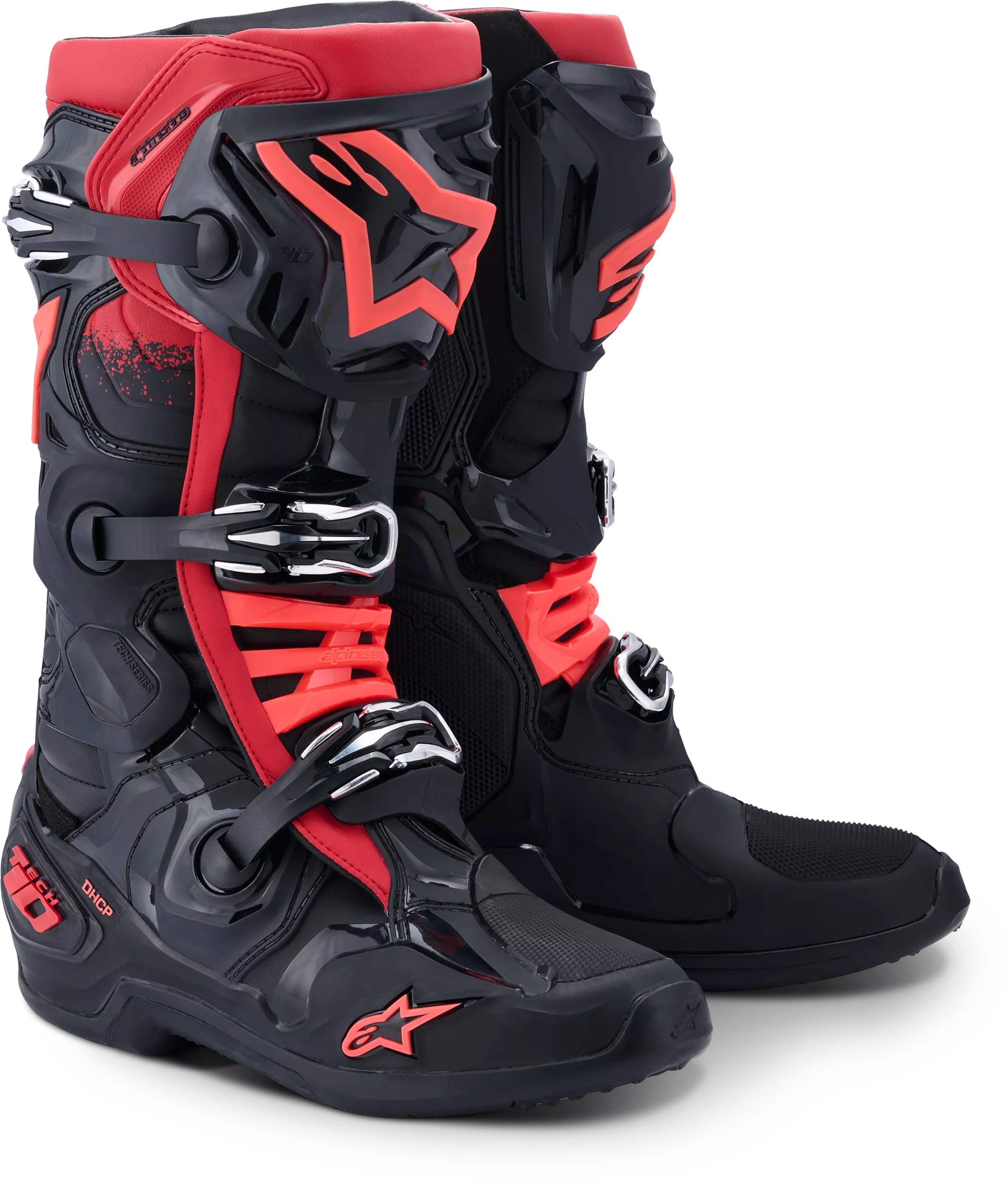 Alpinestars Tech 10 Black and Red Motorcycle Boots - Part #2010020-13-10