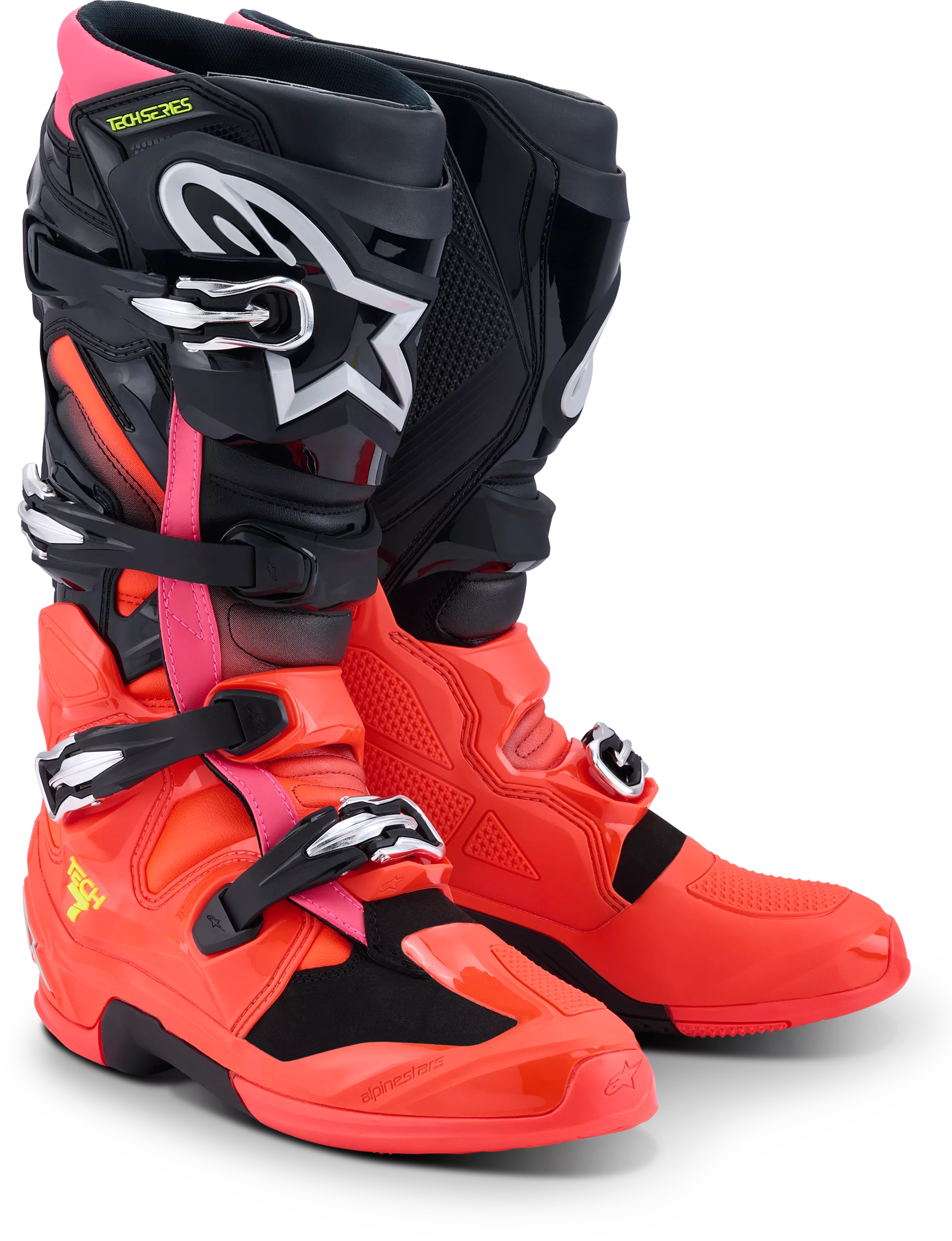 Alpinestars Tech 7 Black/Red Fluo/Pink Fluo Motorcycle Boots - Part 2012025-1576-8