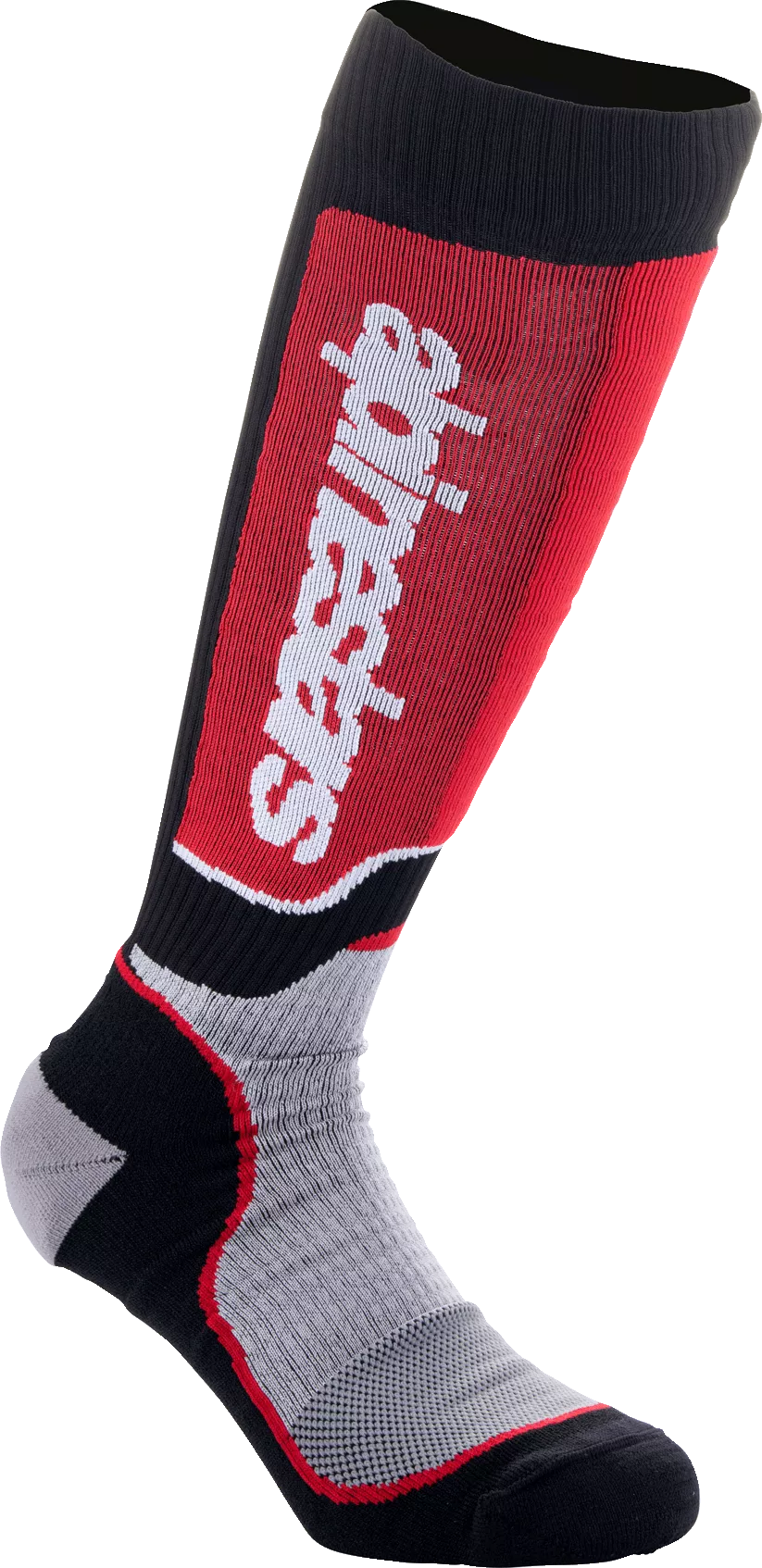 Alpinestars Youth MX Plus Socks Black/Grey/Red Medium/Large - Durable Motocross Gear