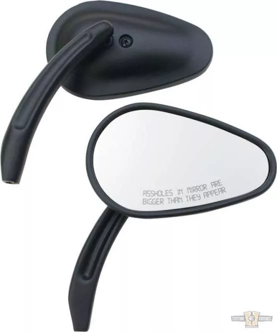 Ass... Tapered Mirror Black For Harley-Davidson