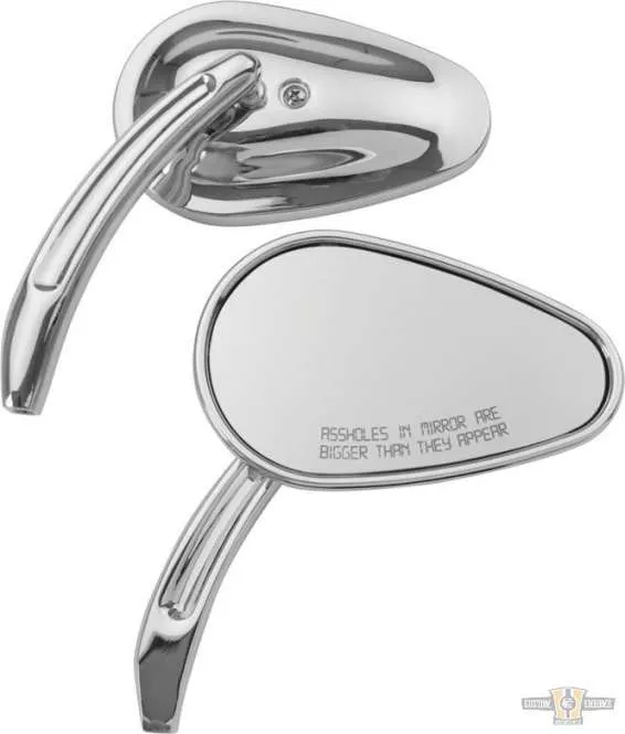 Assy... Tapered Mirror Chrome For Harley-Davidson