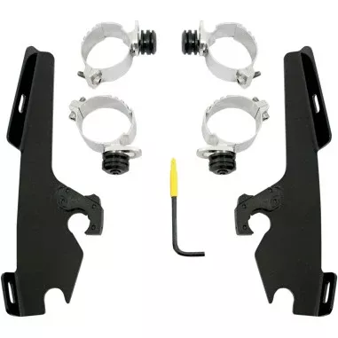 Detachable Batwing Kit For Harley-Davidson Memphis Shades Fairing Mount Black
