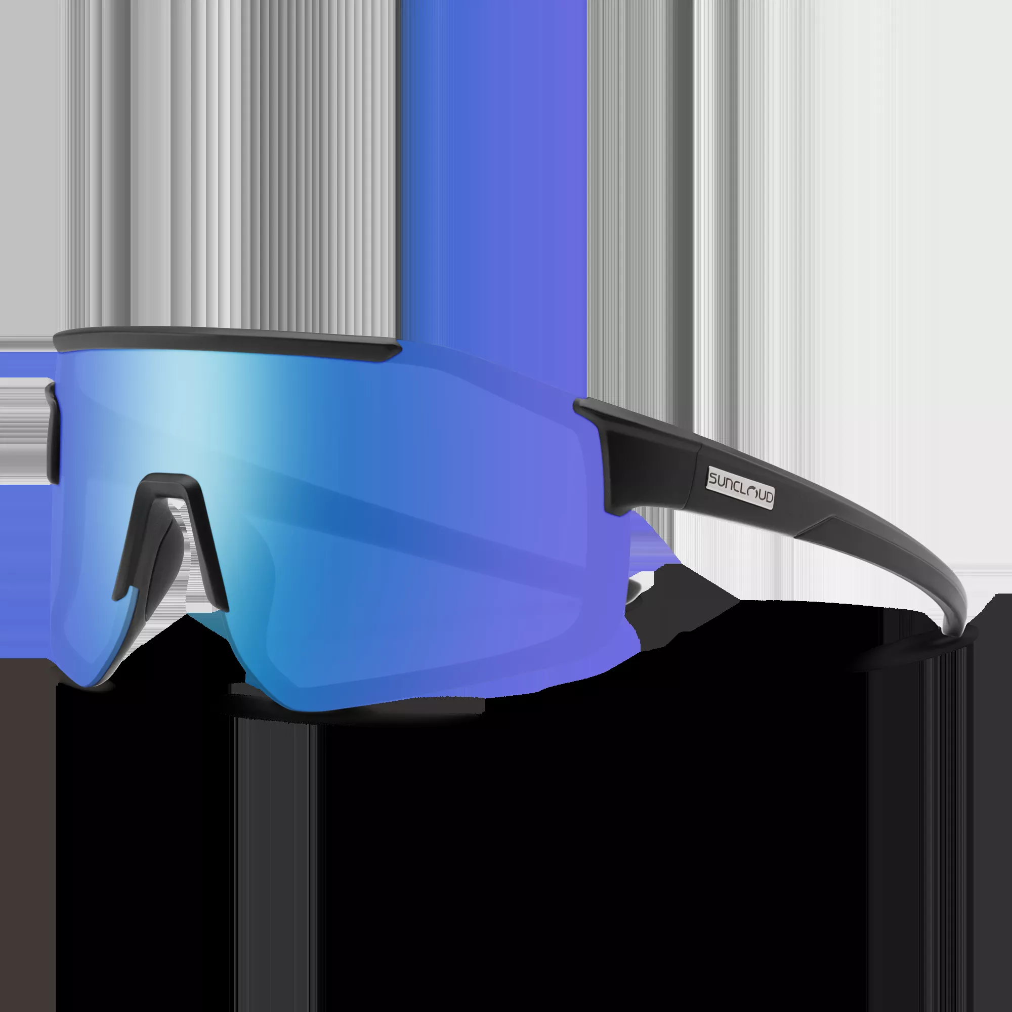 Domain - Matte Black + Polarized Blue Mirror Lens