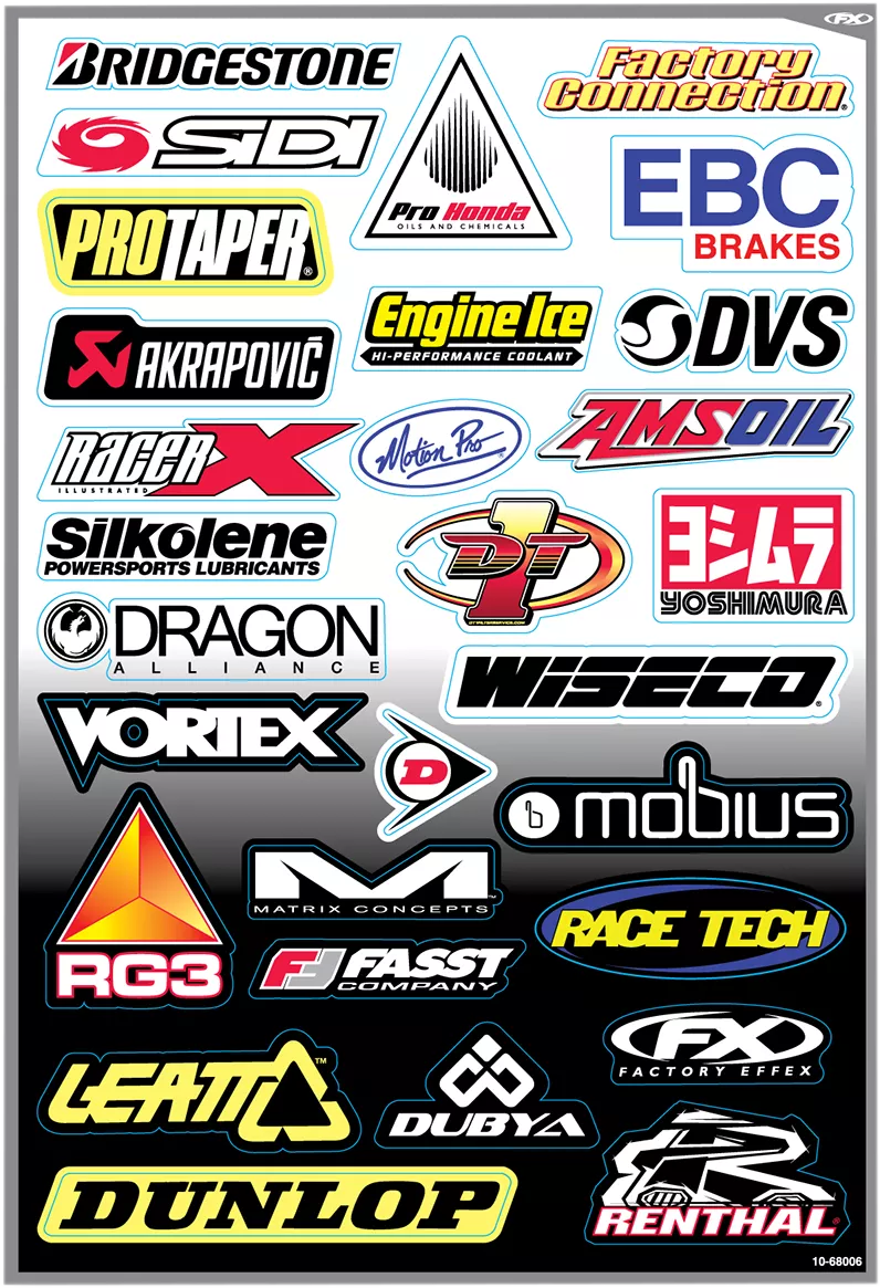 Factory Effex Decal Kit - Sponsor D (Part No. 10-68006)