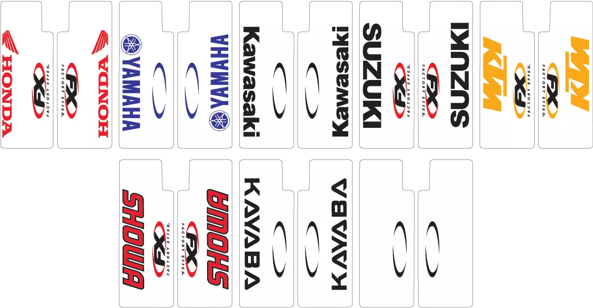 Factory Effex Kawasaki Fork Shield Decal - Upper - Black (Part #06-38104)
