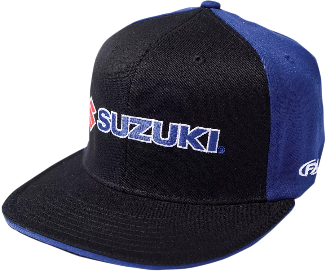 Factory Effex Suzuki Flexfit? Hat - Black/Blue, Small/Medium, Part No. 15-88450