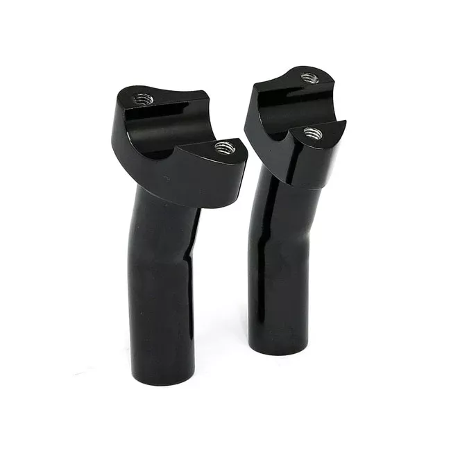 Forged Aluminum Risers with Setback, 4-1/2" Rise. Black for Harley-Davidson