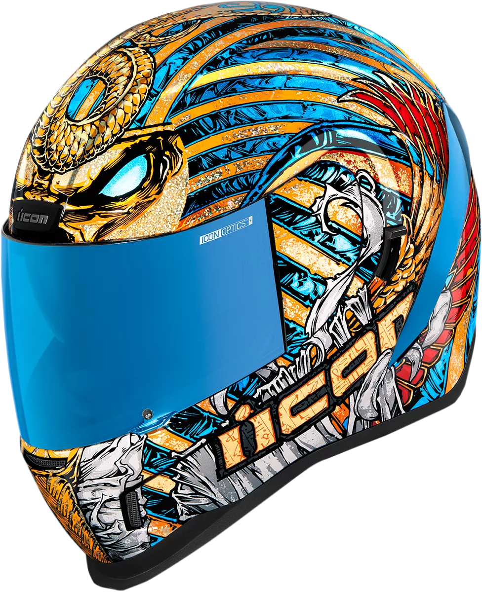 ICON Airform* Helmet Pharaoh Gold XL with Clear and RST Blue ICON Optics* Shields - Part 0101-14089