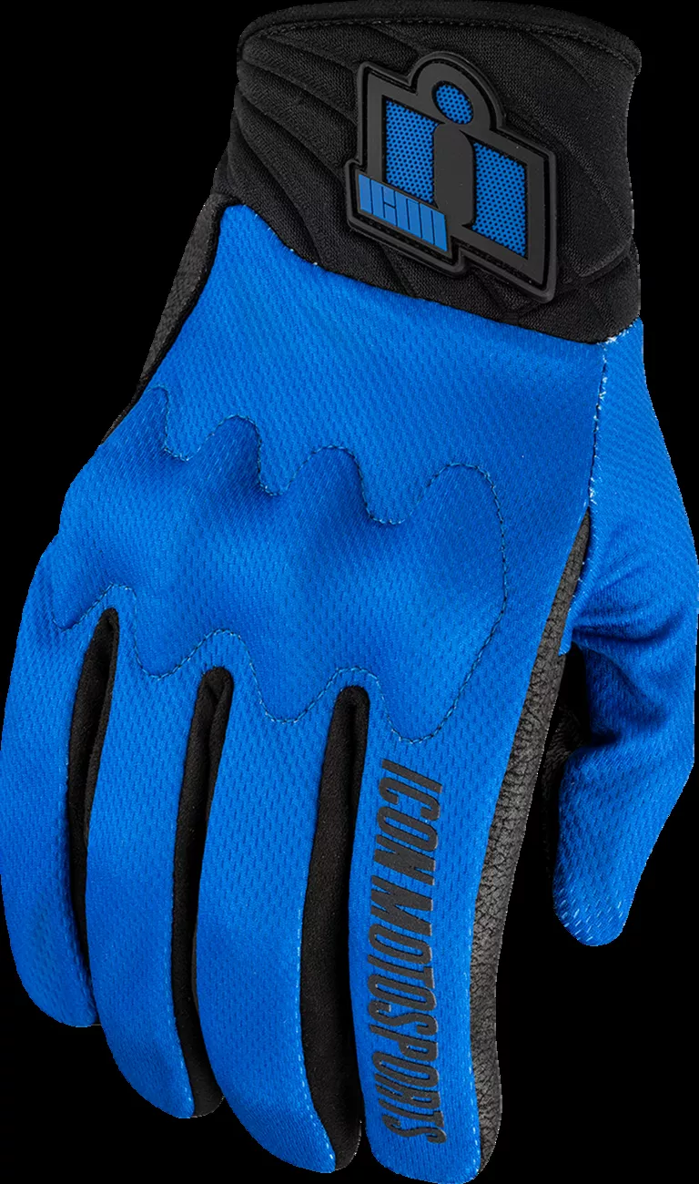 ICON Anthem3* Blue Gloves with D3O? Knuckle Protection and Reinforced Palm - Size 2XL
