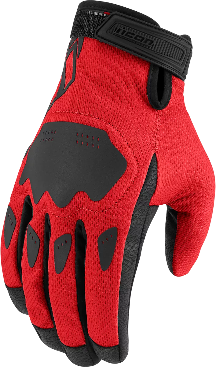 ICON Hooligan CE Gloves - Red, Medium - Part Number 3301-4385