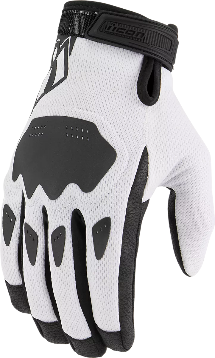 ICON Hooligan CE Gloves - White Large (Part No. 3301-4392)