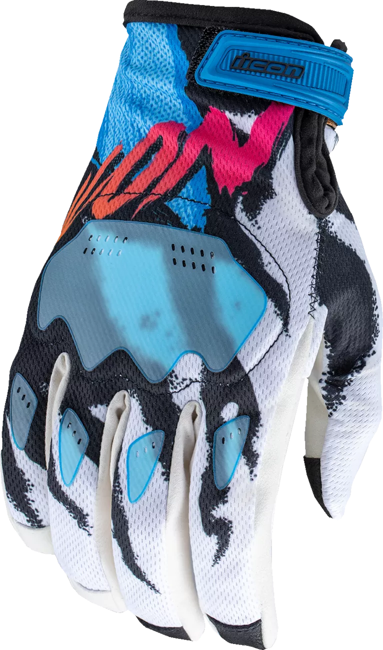 ICON Hooligan* Rad Dawn Gloves 3XL with Polyester Mesh Backhand and Ax? Laredo Synthetic Palm