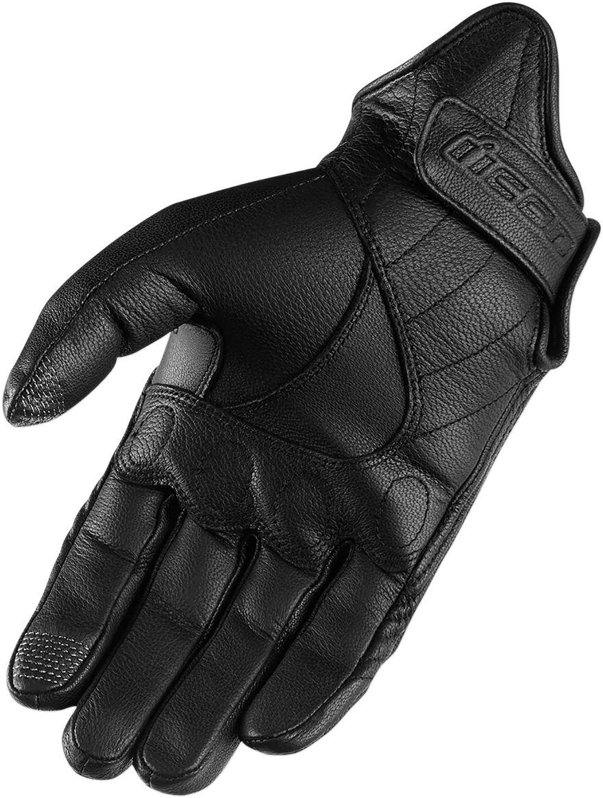 ICON Pursuit Classic* Gloves - Black Medium, Premium Battlehide* Goatskin for Comfortable Riding