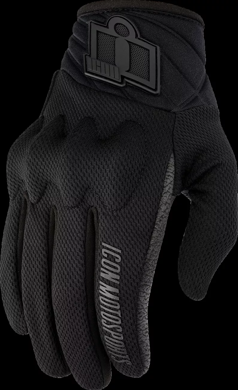 ICON Women's Anthem3* Gloves with D3O? Knuckle Protector - Black, Large - Part Number 3302-0944