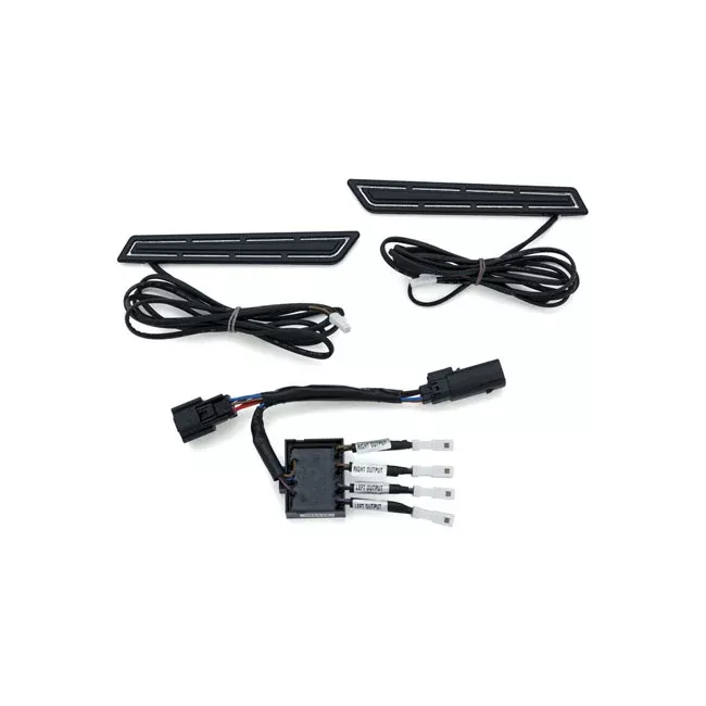 Kuryakyn LED Saddlebag Hinge Accents Satin Black For Harley-Davidson
