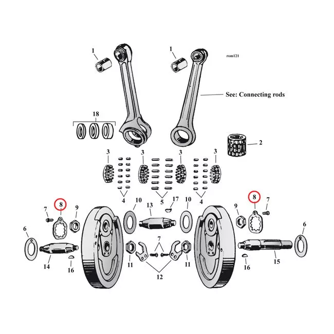 Lockwasher, Crankpin Nut For Harley-Davidson
