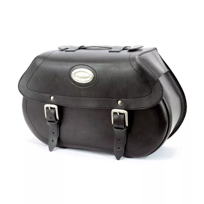 Longride Smooth Leather Saddlebags No. 145 for Harley Davidson