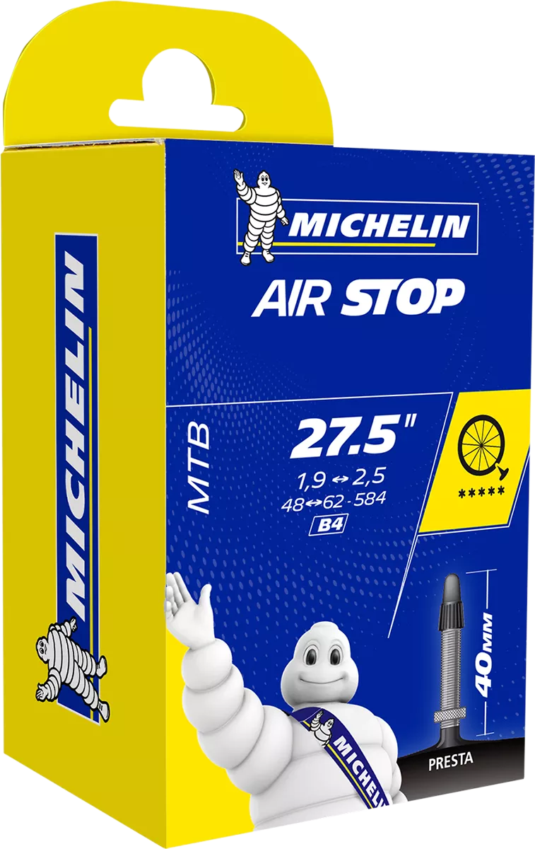 MICHELIN Air Stop Tube 16880 - 27.5-inch with Presta Valve for 1.9-2.5-inch Tires