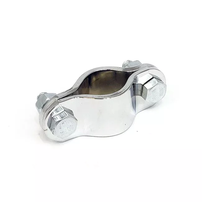 Paughco 2-Piece Frame Clamp. 1" Diameter. Chrome for Harley-Davidson