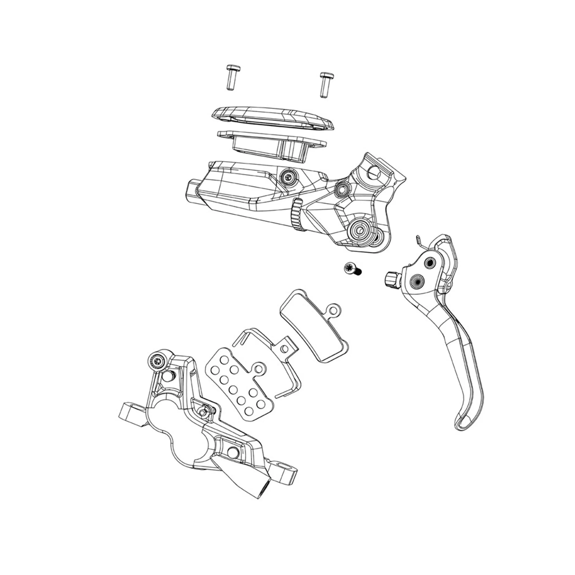 Sram Disc Brake Lever Assembly - Carbon Lever (Assembled, No Hose, Includes Barb & Olive) - G2 Ult (A2)