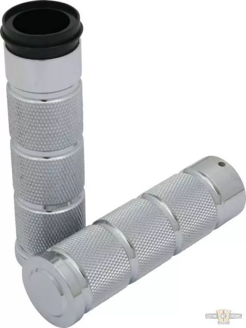 Stroker Grips Chrome 1" Throttle By Wire For Harley-Davidson