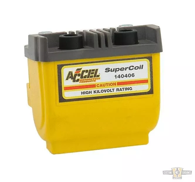 Super Coil Ignition Coil Yellow 0.5 Ohm Single Fire For Harley-Davidson