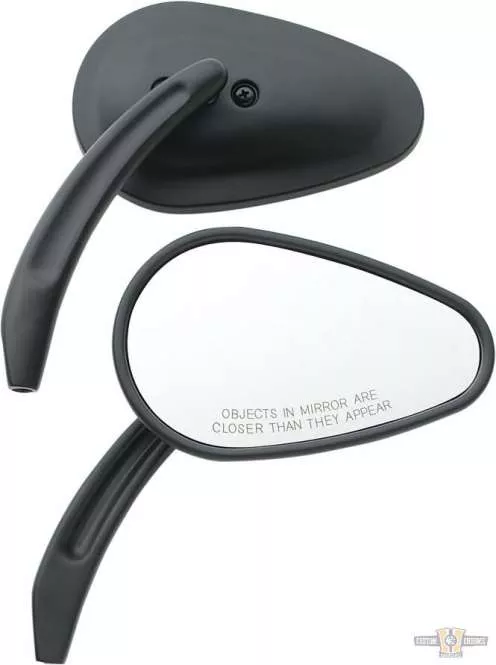 Tapered Billet Mirror Black For Harley-Davidson