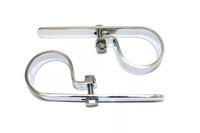 Universal Chrome 1-7/8" Exhaust "P" Clamp Set For Harley-Davidson 1-3/4" Headers