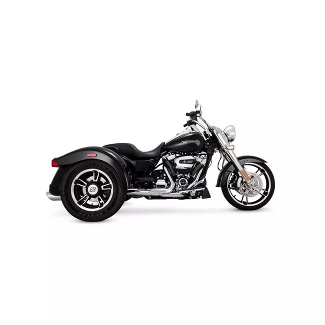 V&H Twin Slash Round Slip-Ons Chrome For Harley-Davidson