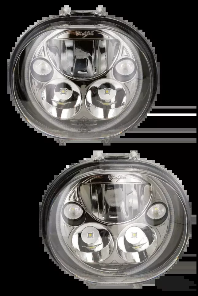 Vision X oval 5.75" Black with halo single For Harley-Davidson