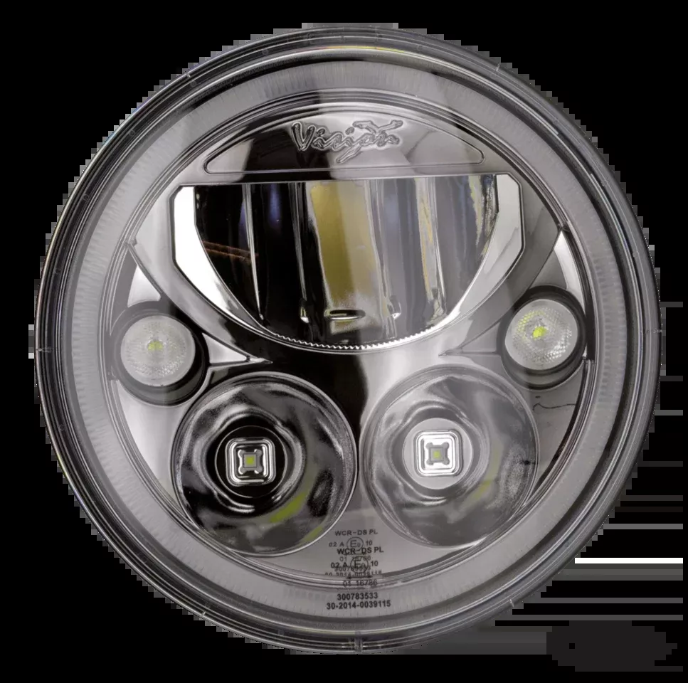 Vision X round 7" Black with halo For Harley-Davidson