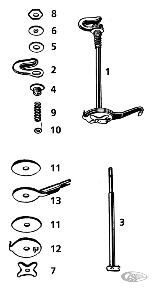 Washer, steering damper plain upper small For Harley-Davidson