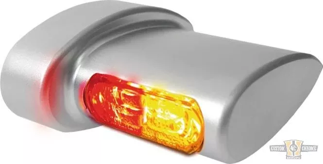 Winglet Mini 3-in-1 LED Turn Signal/Tail Light/Brake Light Chrome Satin Smoke LED For Harley-Davidson
