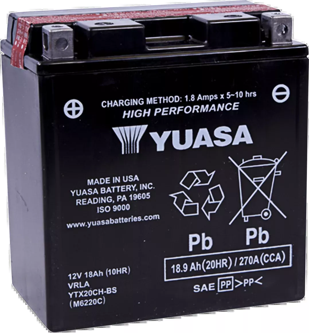 YUASA BATTERY APPLICATIONS CHART BATT YTX20CH-BS .82 LITRE